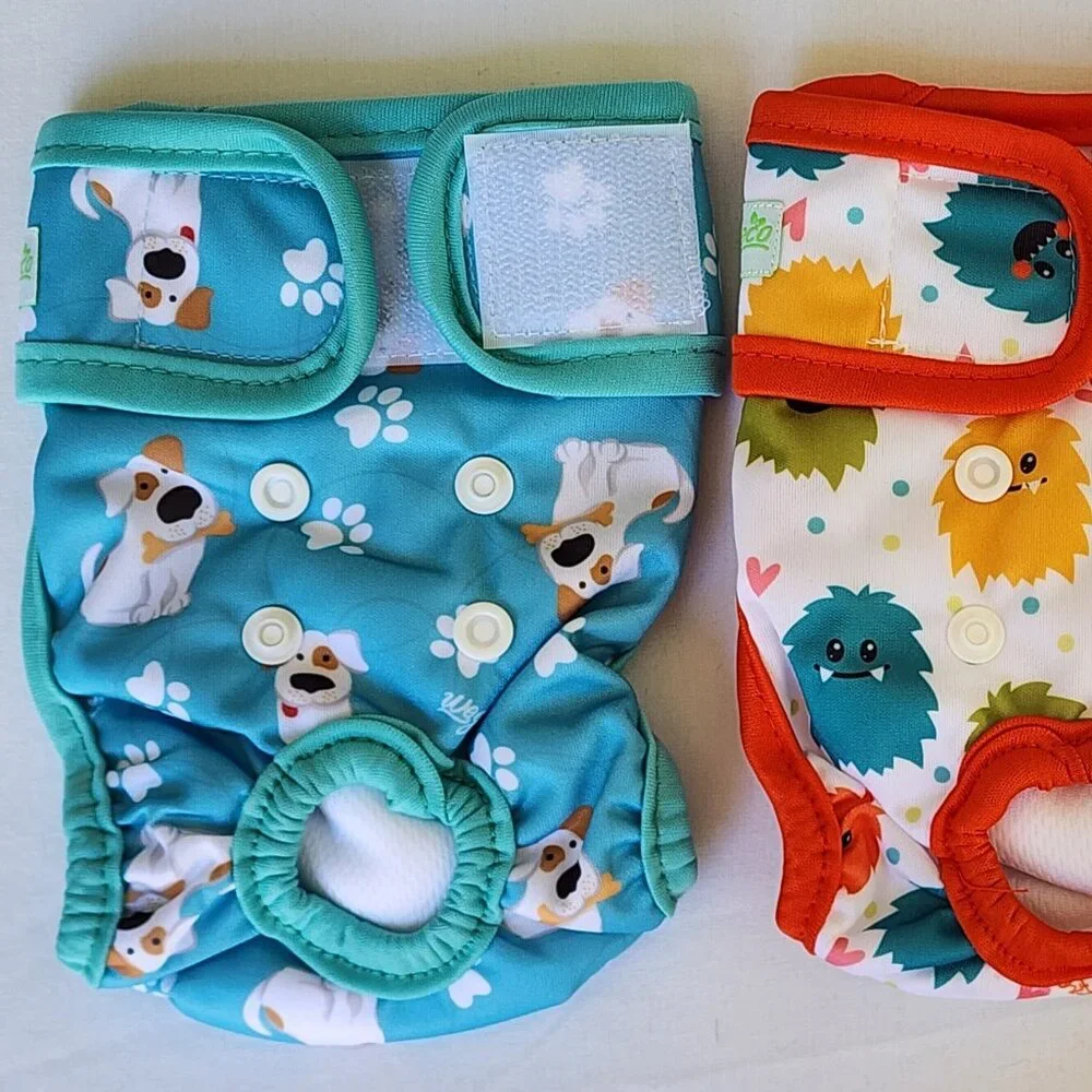 Wegreeco Female Dog Diapers Small (3) Pack Reusable Animal Prints NEW